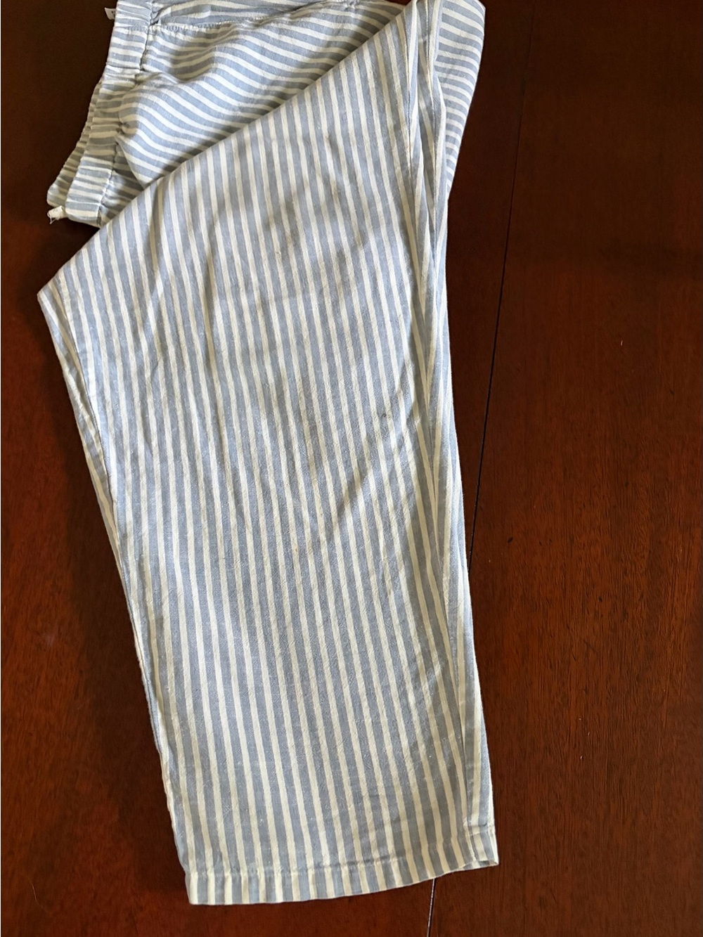 Eileen Fisher Blue & White Striped Casual Pants